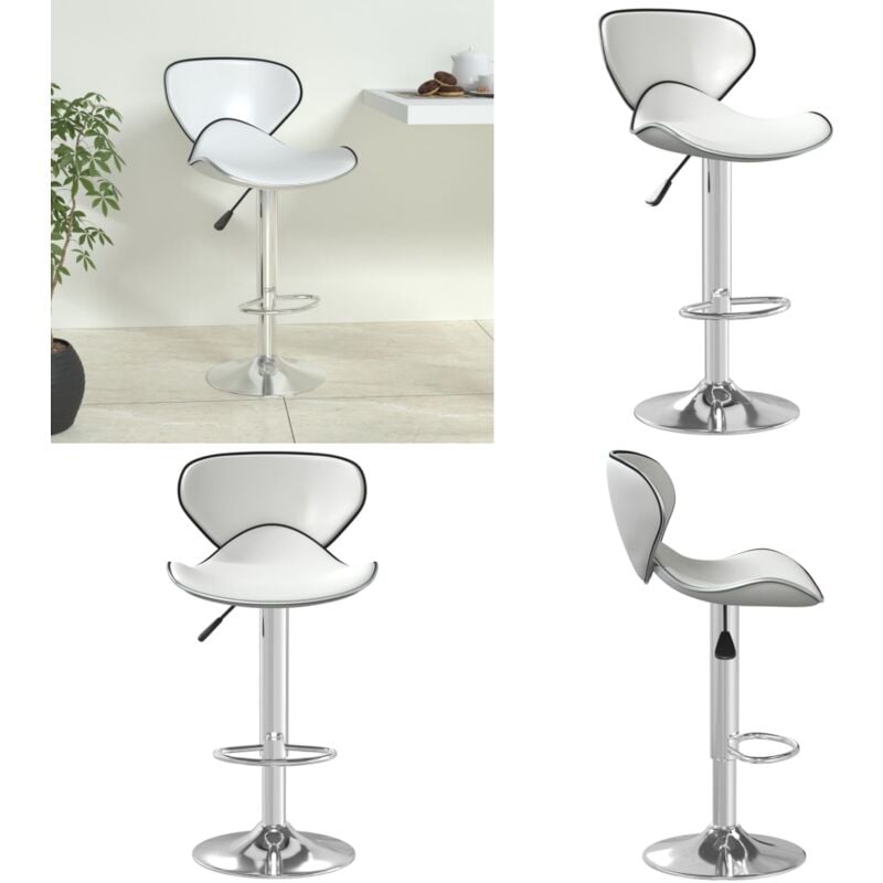 Vidaxl - Tabouret de bar Blanc Similicuir - Tabouret De Bar - Tabouret De Comptoir - Chaise De Bar - Chaise De Comptoir - Meuble Bar - Home & Living
