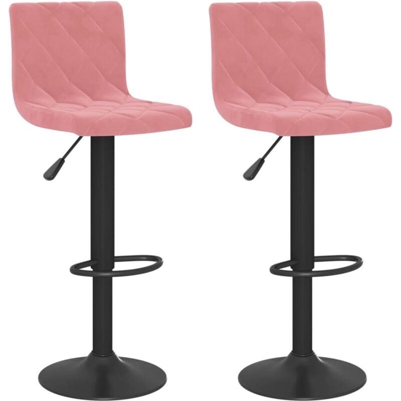 Tabourets de bar lot de 2 rose velours vidaXL
