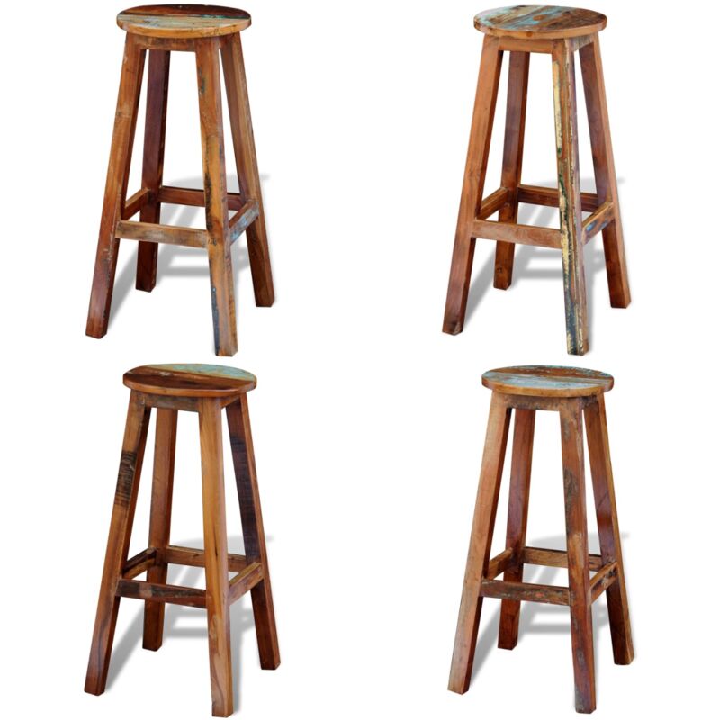 Vidaxl - Tabouret de bar Bois de récupération massif - Tabouret De Bar - Tabouret Vintage - Mobilier Rustique - Chaise Haute - Décoration Intérieure