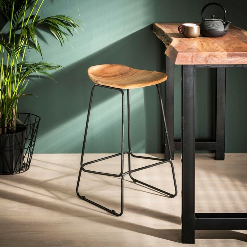 Pier Import - Tabouret de bar bois massif d'acacia melbourne