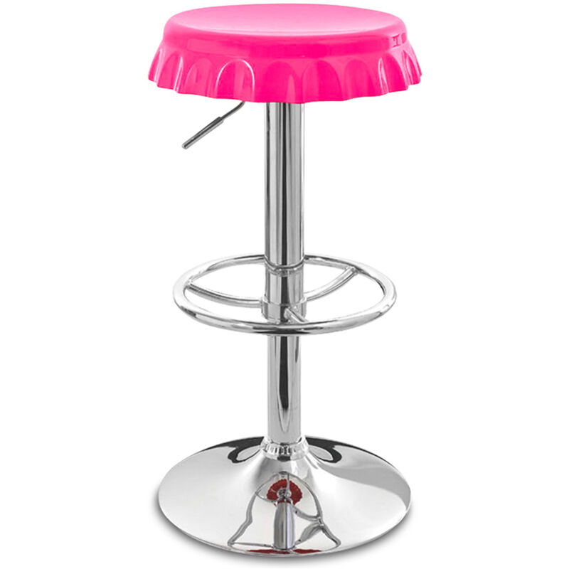 Privatefloor - Tabouret de bar pivotant - Design métal - Bouteille Rose