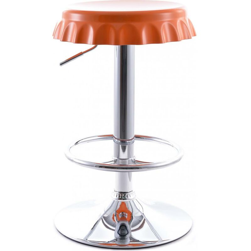 privatefloor - tabouret de bar pivotant - design métal - bouteille orange - chrome, abs, plastique, metal - orange