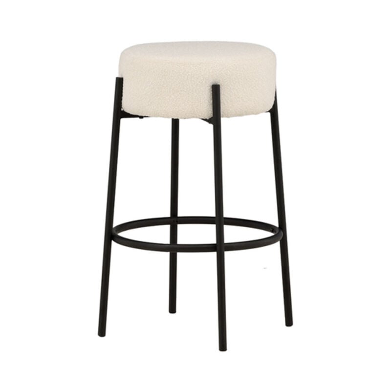 Paris Prix - Tabouret de Bar Bouclette 'Tucson' 70cm Blanc