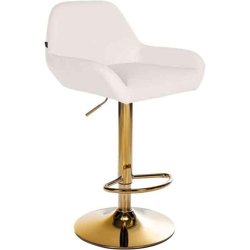 Tabouret de bar Braga Gold similicuir Blanc