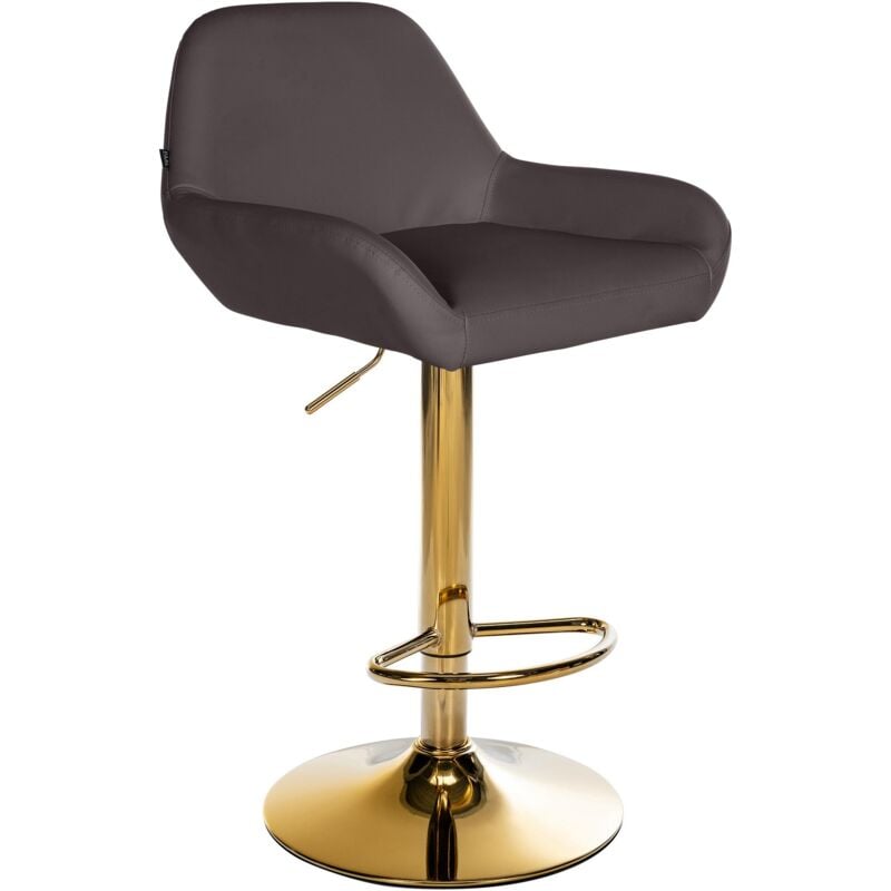 CLP - Tabouret de bar Braga Gold similicuir Marron