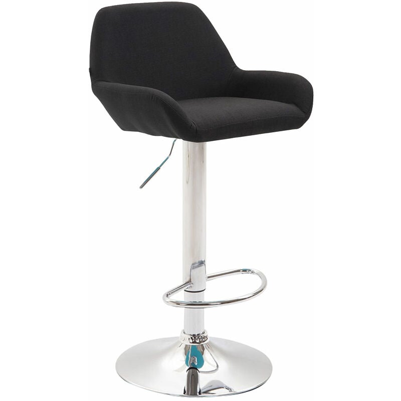 CLP - Tabouret avec cadre en acier + repose-pieds et siège de tissu différentes couleurs colore : noir