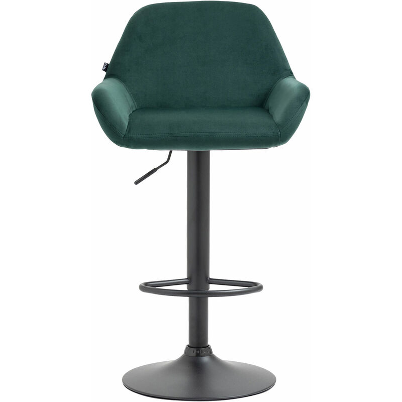CLP - Tabouret avec pied en acier noir et revêtement en velours différentes couleurs colore : vert