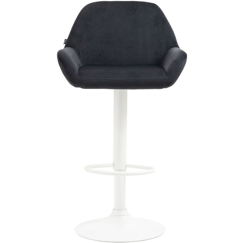 CLP - Tabouret avec pied en acier blanc et revêtement en velours différentes couleurs colore : noir