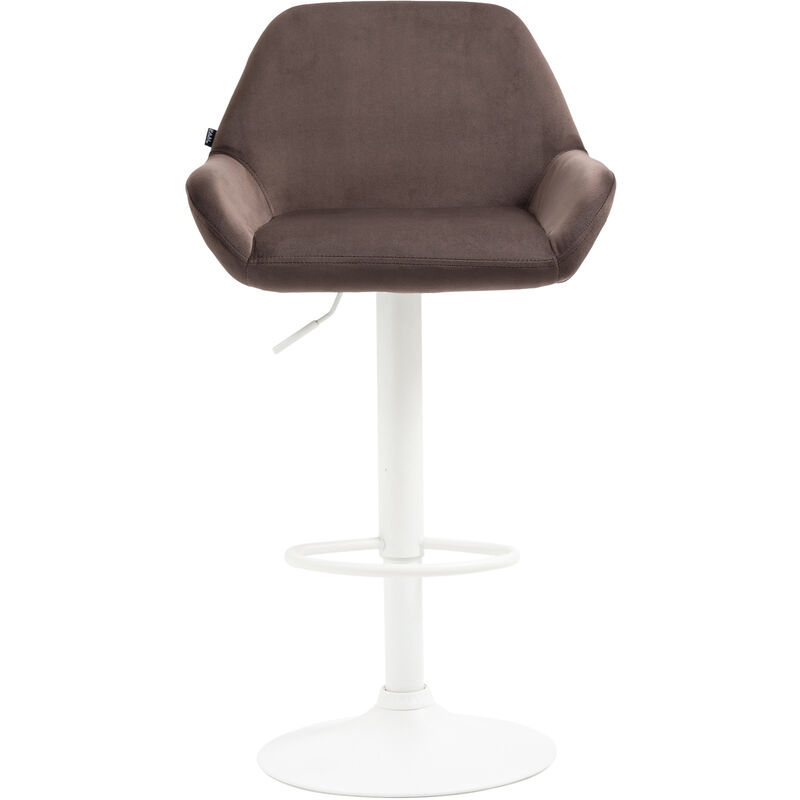 CLP - Tabouret avec pied en acier blanc et revêtement en velours différentes couleurs colore : marron