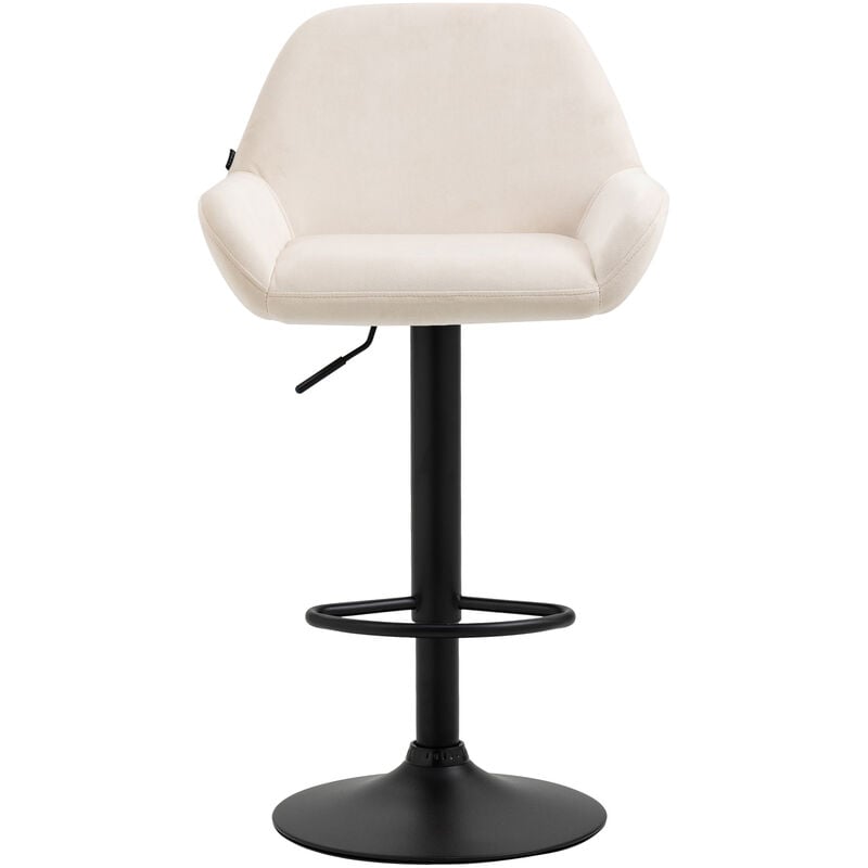 Tabouret avec pied en acier noir et revêtement en velours différentes couleurs colore : Crème