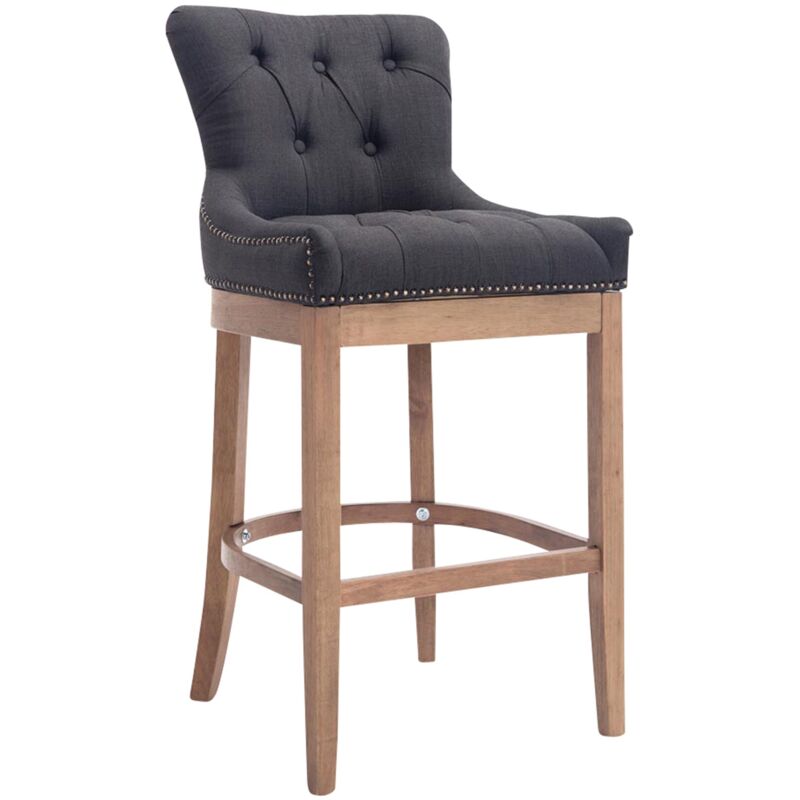 CLP Tabouret de bar Lakewood tissu Piètement antique clair , Gris foncé
