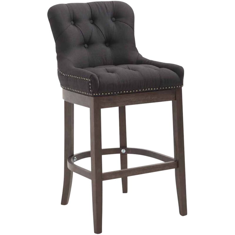 CLP - Tabouret de structure en bois élégant et session matelassée en différentes couleurs tissu colore : noir