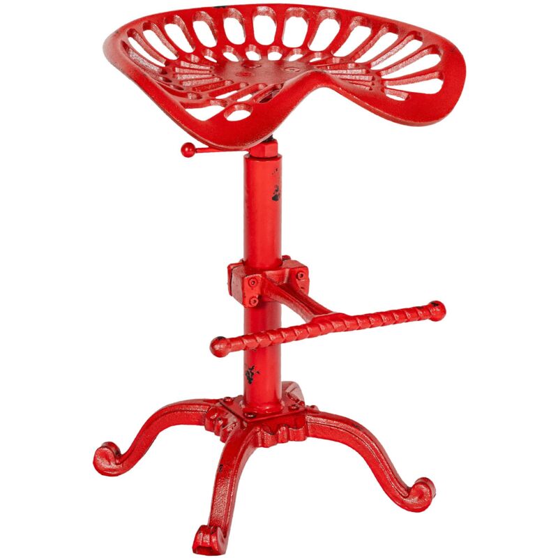 CLP - Tabouret de bar Butch au style industriel Rouge