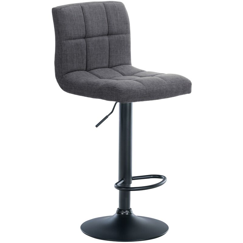 CLP - Tabouret de bar Calma Tissu Gris clair Noir