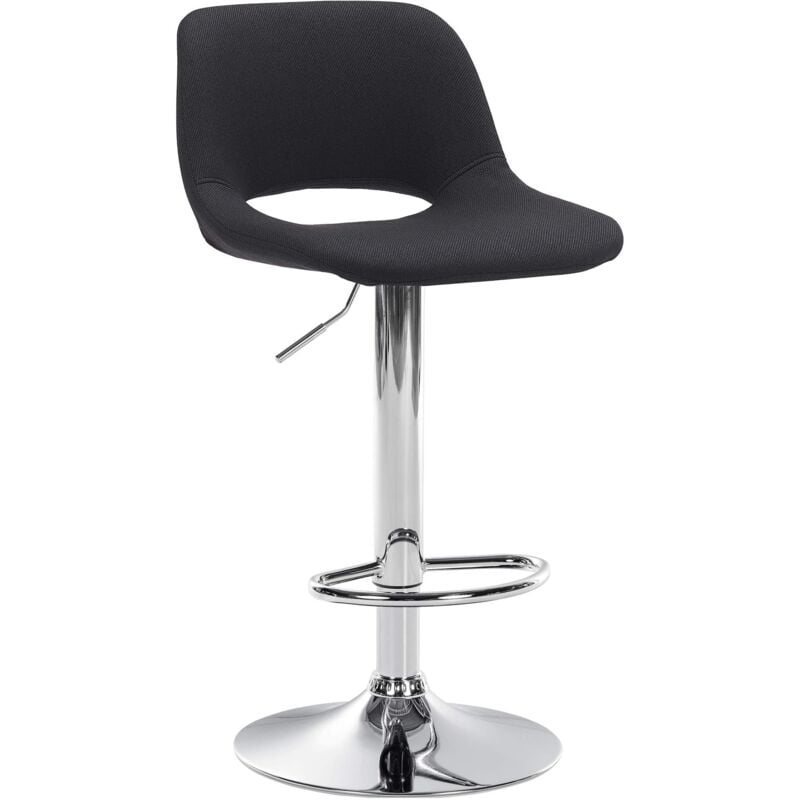 Tabouret de bar Camden Tissu Noir Métal chromé