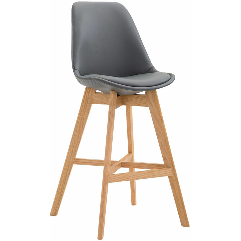 Tabouret exclusif avec des jambes en bois clair assises de différentes couleurs colore : Gris