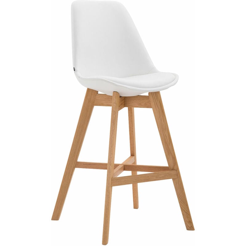 CLP - Tabouret exclusif avec des jambes en bois clair assises de différentes couleurs colore : Blanc