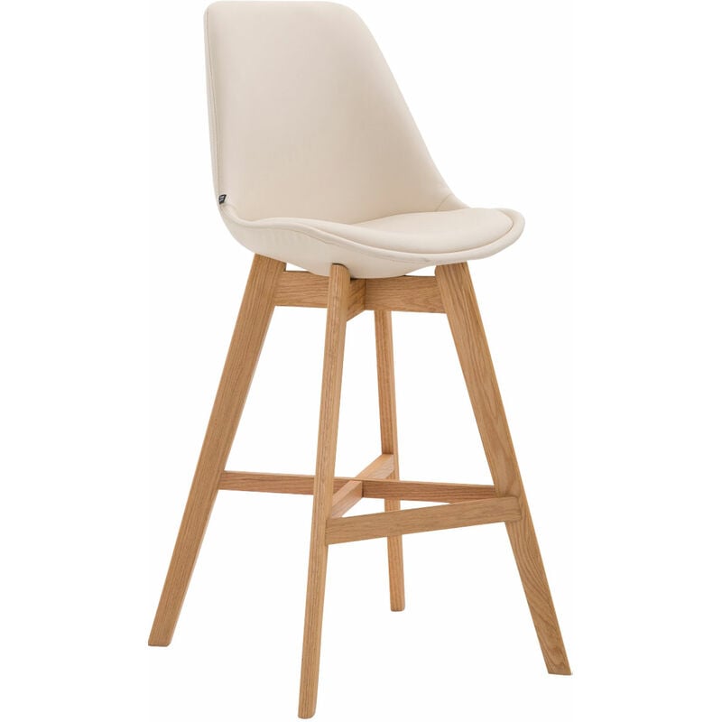 CLP - Tabouret exclusif avec des jambes en bois clair assises de différentes couleurs colore : Crème