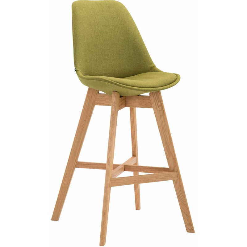 Tabouret avec cadre en bois clair et siège recouvert de différentes couleurs tissu colore : VERT
