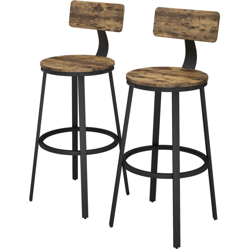 Vicco - Tabouret de bar Caracas, Chêne rustique, 34 x 102 cm 2 pièces