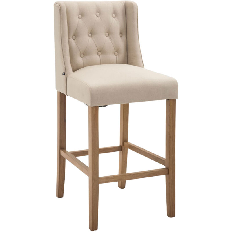 Tabouret de bar Cassandra tissu Crème Antique clair