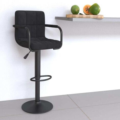 Tabouret de bar  Chaise de Bar  Tabouret Haut  Siège de Cuisine Noir Velours VSGS538978