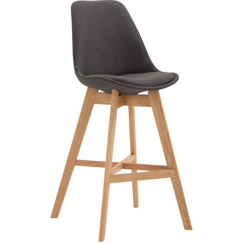 Décoshop26 - Tabouret de bar chaise haute design scandinave moderne en tissu gris foncé TDB10378