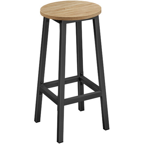 Tabouret de bar - Chêne Sonoma / pieds noirs