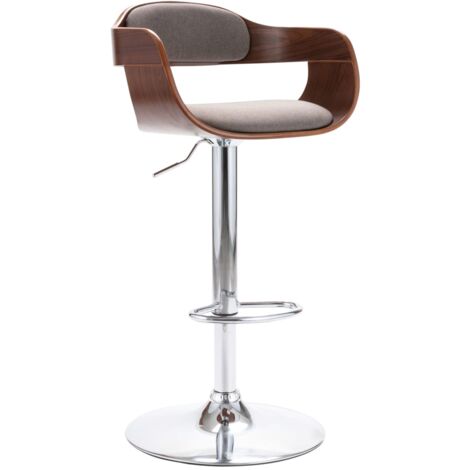 Tabouret de bar Contreplaqué et tissu taupe vidaXL