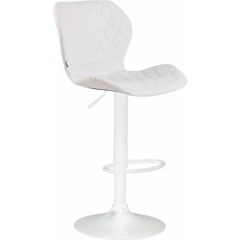 CLP - Tabouret de bar Cork en similicuir Blanc Blanc