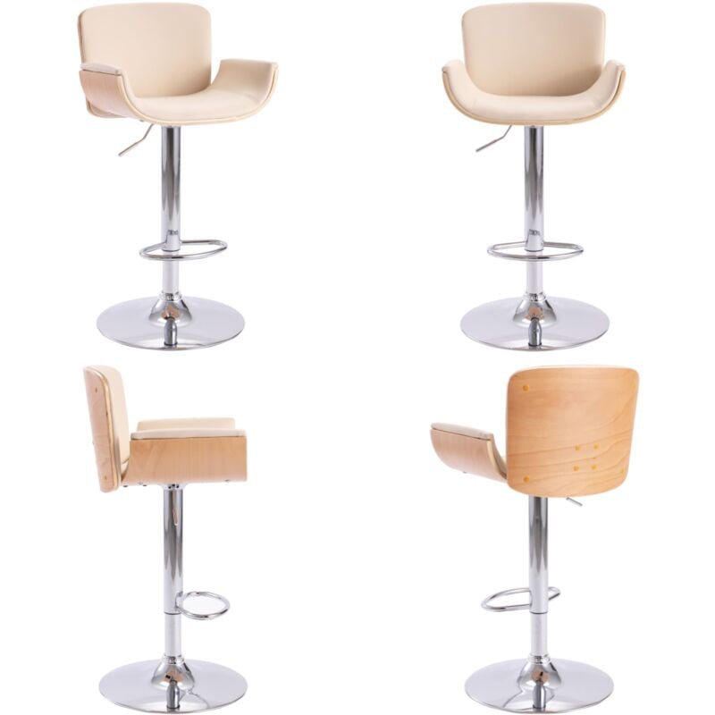 Vidaxl - Tabouret de bar Crème Similicuir - Chaise De Bar - Tabouret De Comptoir - Chaise Contemporaine - Chaise Moderne - Chaise En Cuir Synthétique