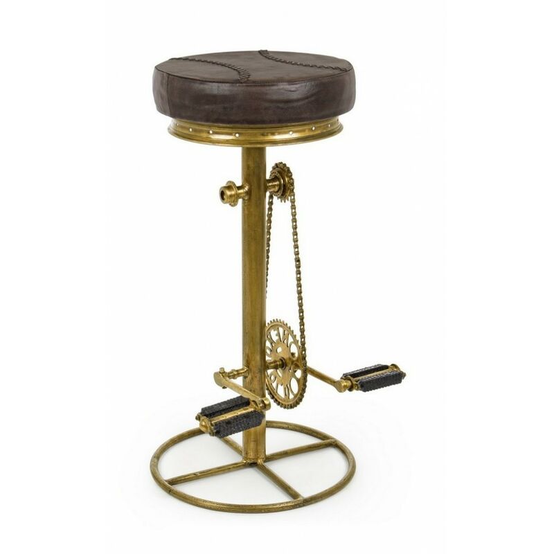 Tabouret de bar Cycle doré H80
