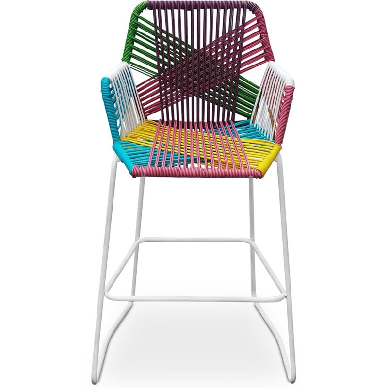 Privatefloor - Tabouret Design Boho Bali en Rotin - 75cm - Tale Multicolore