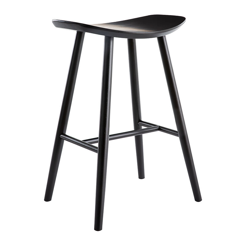 Miliboo - Tabouret de bar bois noir H65 cm demory
