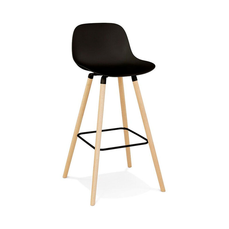 Tabouret de Bar Design "Shawn" 89cm Noir & Naturel