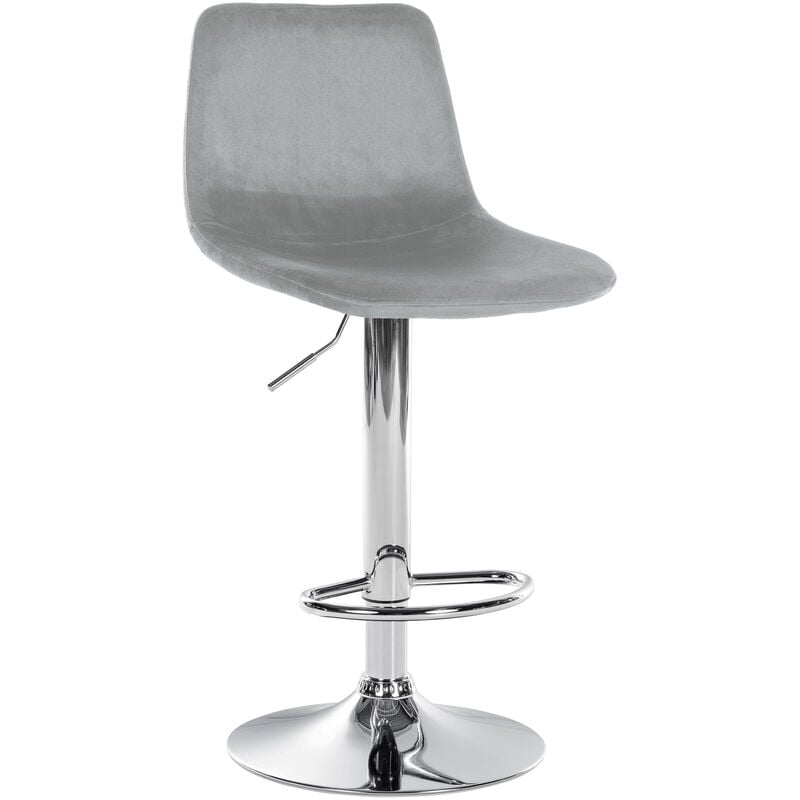CLP - Tabouret gris divo en velours, chrom