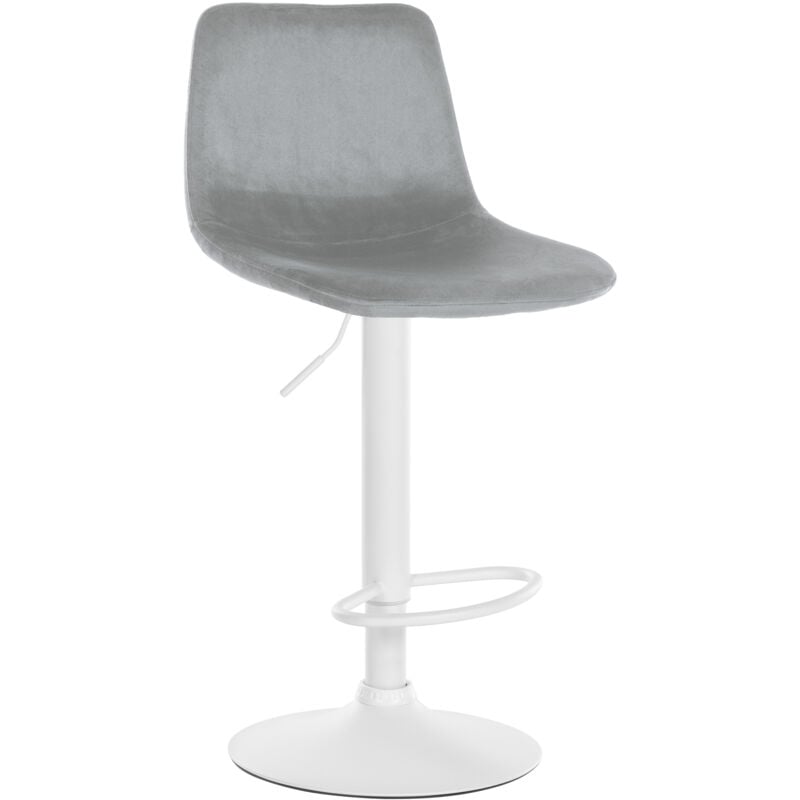 CLP - Tabouret gris divo en velours, weiß