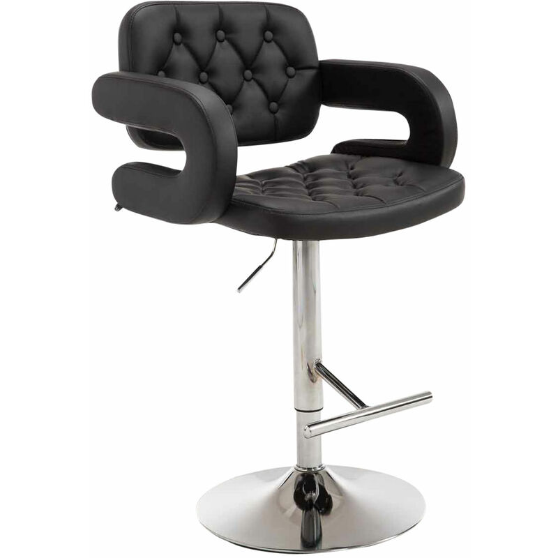 CLP - Tabouret moderne avec des accoudoirs en acier et des dossiers de fond de différentes couleurs colore : noir