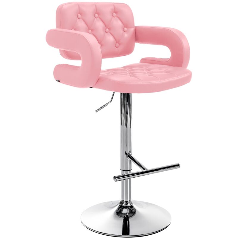 CLP - Tabouret moderne avec des accoudoirs en acier et des dossiers de fond de différentes couleurs colore : rose