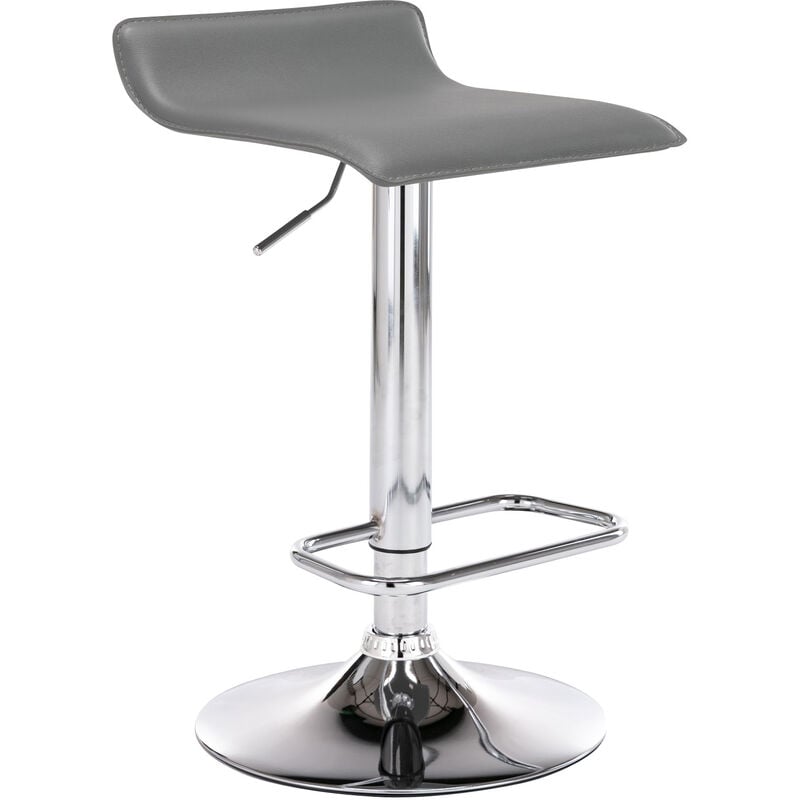 CLP - Tabouret de bar Eco tabouret en cuir rembourré haut tabouret pivotant réglable diverses couleurs Couleur : Gris