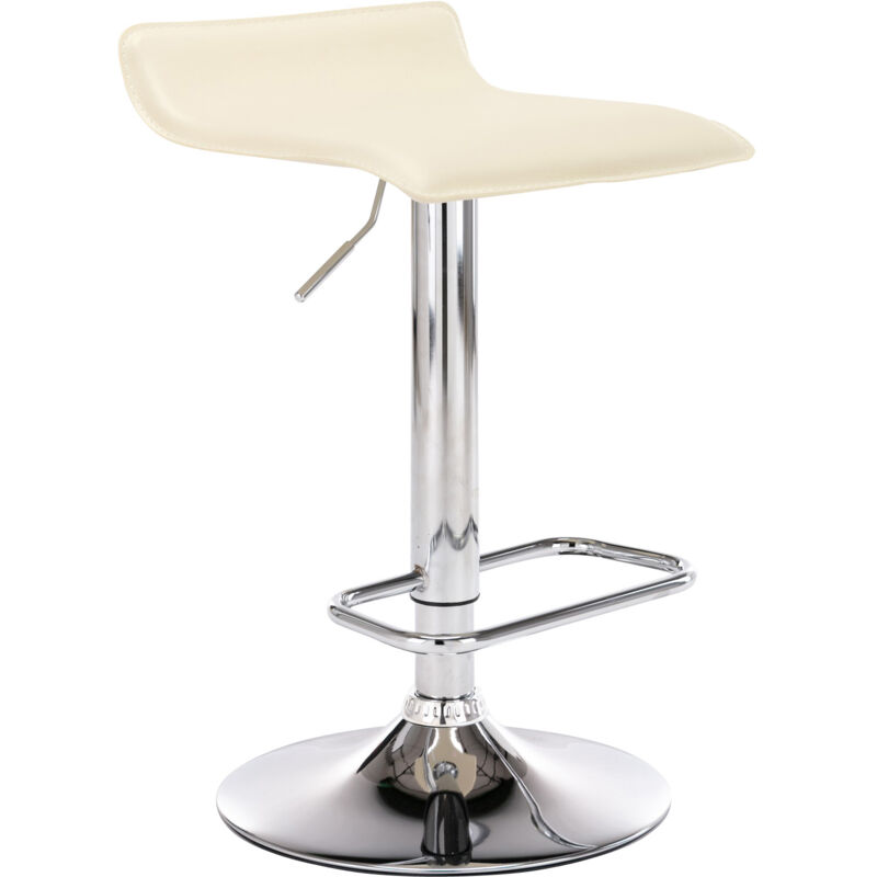 Tabouret de bar Dyn en similicuir avec pied en métal Crème