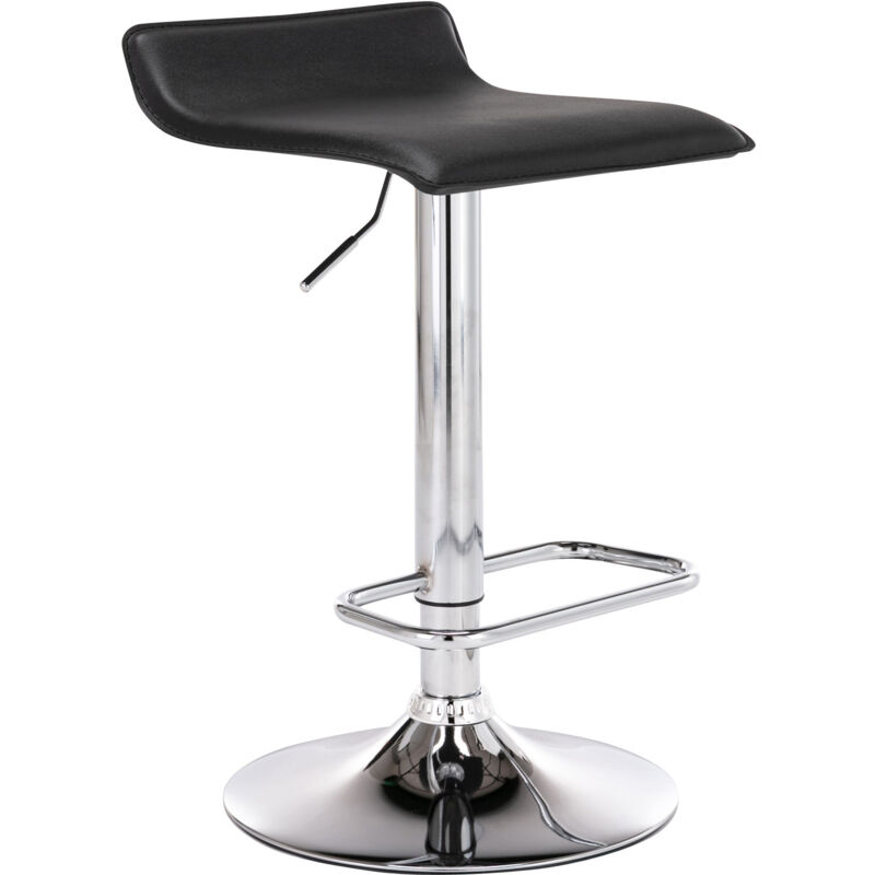 CLP Tabouret de bar Dyn en similicuir avec pied en métal , Noir
