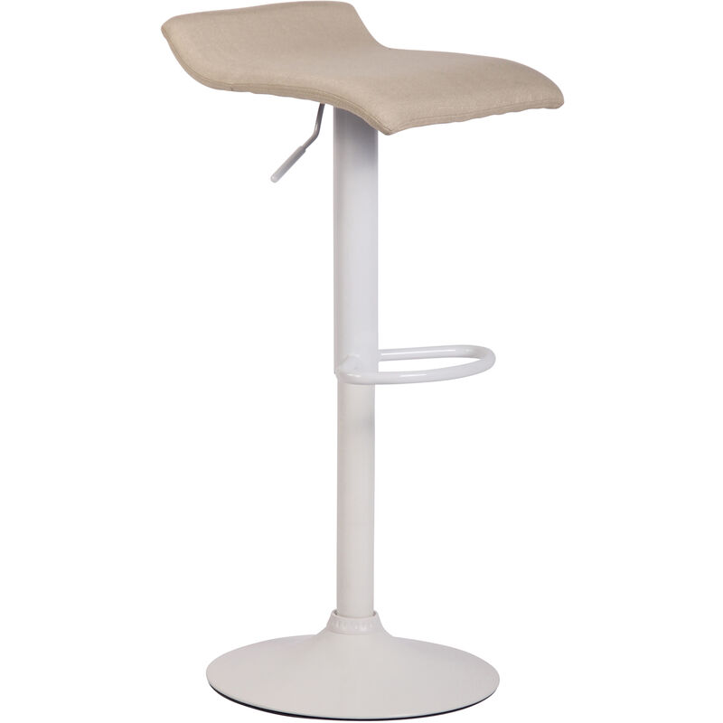 CLP - Tabouret de bar Dyn V2 tissu avec pied en métal Crème Blanc