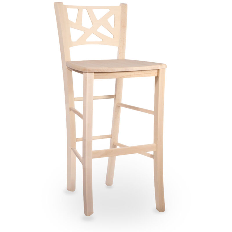 Tabouret de bar en bois brut à peindre, hauteur 73 cm, assise pleine. Tabouret de bar en bois brut à peindre, hauteur 73 cm, assise pleine.