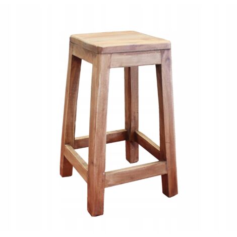 Tabouret de bar en bois massif, style rétro classique et stable