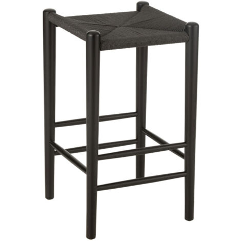 Tabouret de Bar en Bois "Orient" 66cm Noir