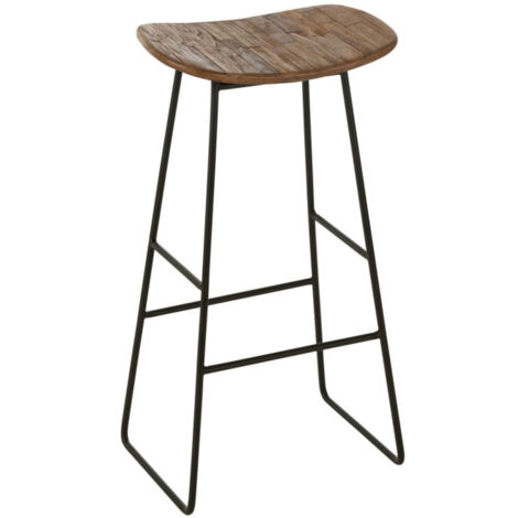 Tabouret de Bar en Bois "Teck" 74cm Naturel