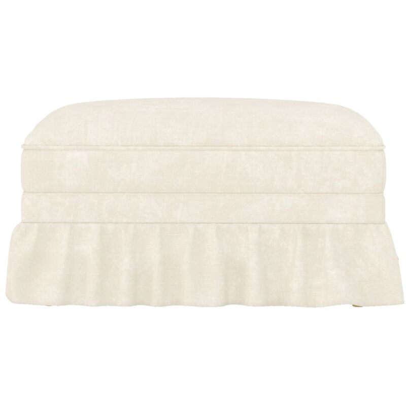 Tabouret de bar en chenille Textile-blanc-housse déhoussable avec repose-pieds intégré-90x56,5x49cm