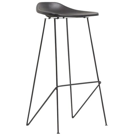 Tabouret de bar en cuir noir Archi