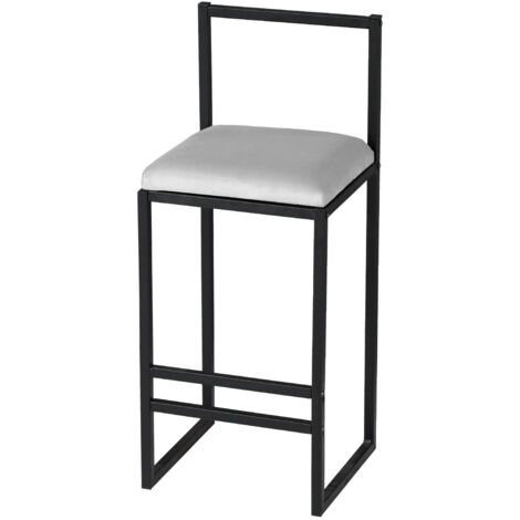 Tabouret de bar en métal "Nordic" 35 x 35 x 84 cm - Crème
